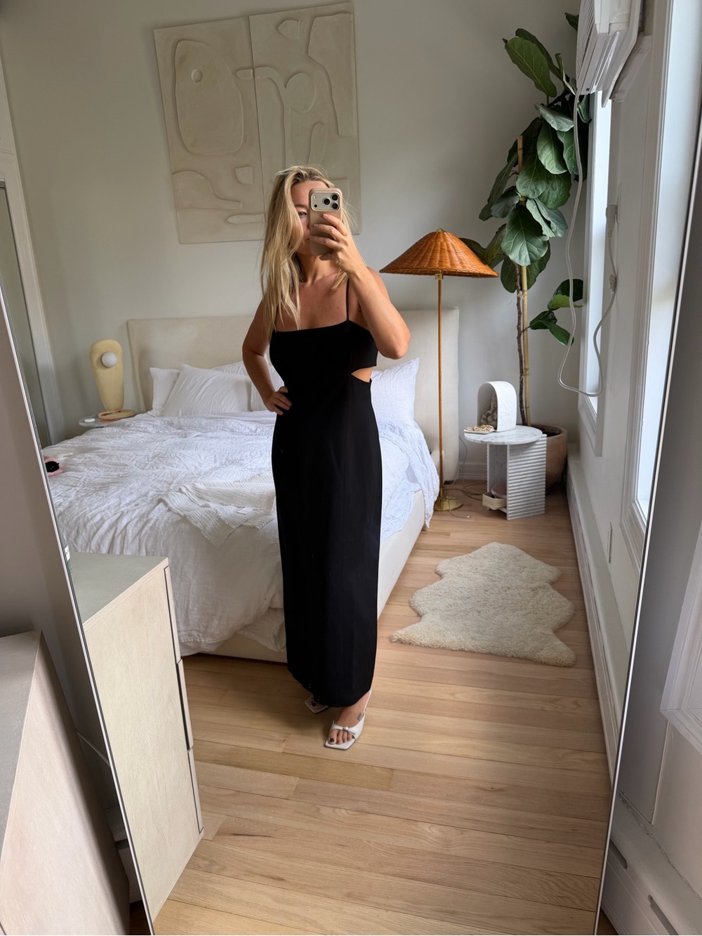 Massimo Dutti Black Evening Maxi Dress Size M